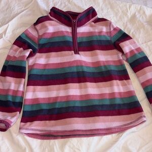OshKosh B'gosh Pink Multi Striped Quarter-Zip Fleece Pullover